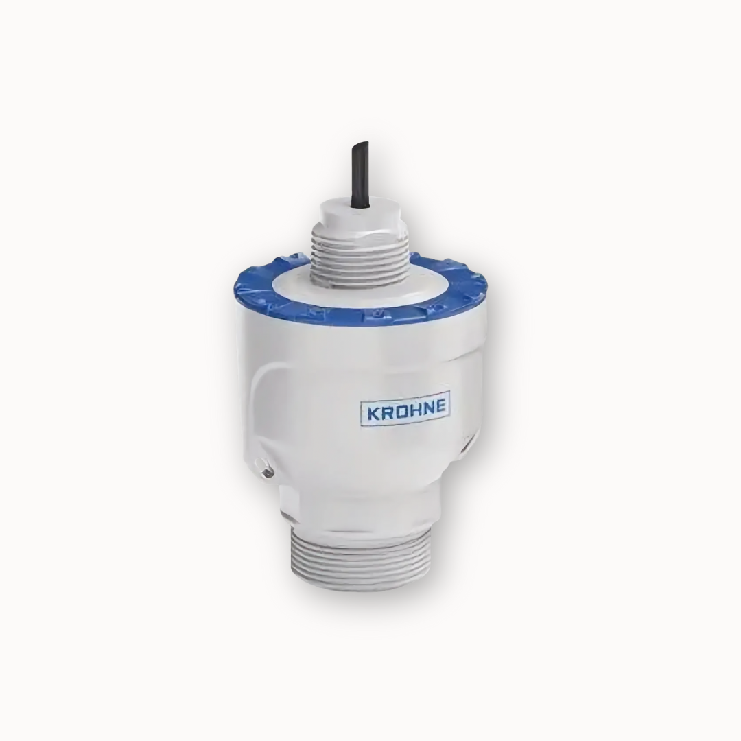 Transmisor de nivel por radar OPTIWAVE 1520 con cuerpo blanco y rosca superior, ideal para medición sin contacto en medios limpios.