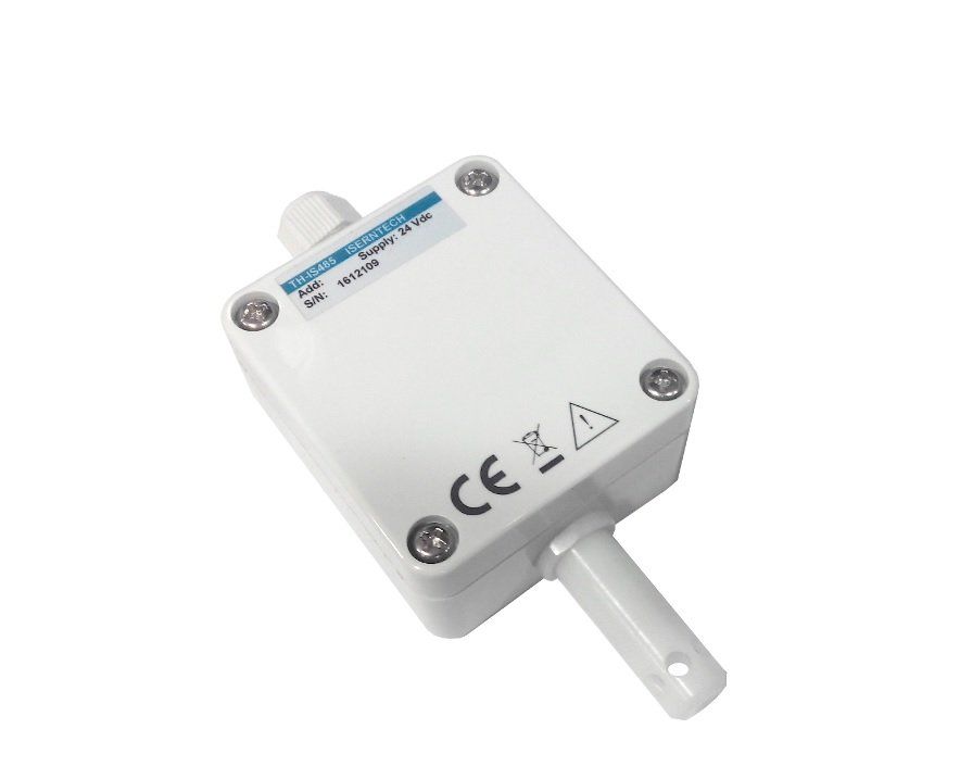 Transmisor de humedad y temperatura ISTH-485 P18 para entornos interiores.