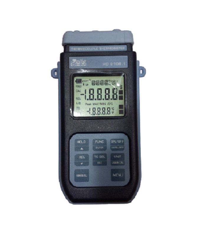 Equipo portátil HD-2108 con pantalla LCD para medición de temperatura con termopares.