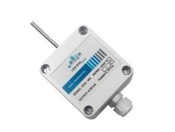 Sonda de temperatura ambiente ISTA-M con carcasa plástica y vástago metálico.