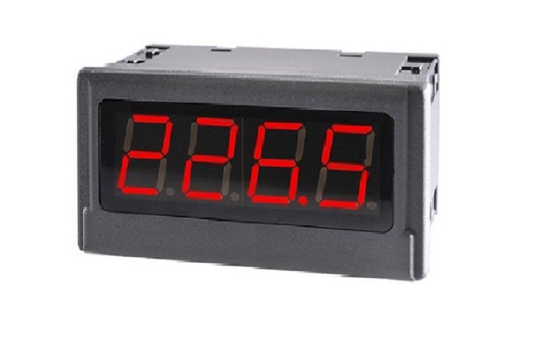 Indicador digital IS-N24 con 4 dígitos rojos y carcasa rectangular.
