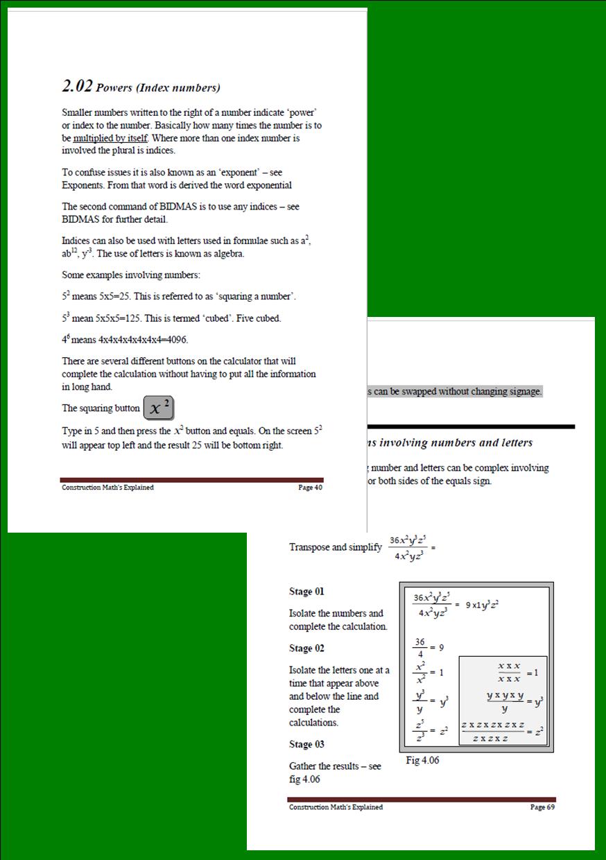 Construction Math's Explained sample page 2