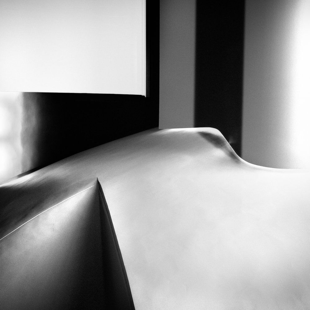 Horizons  : série de photographies noir et blanc abstraite - volumes de bétons amenant des contrastes ombre et lumière mettant en relief textures et contrastes graphique et géométriques