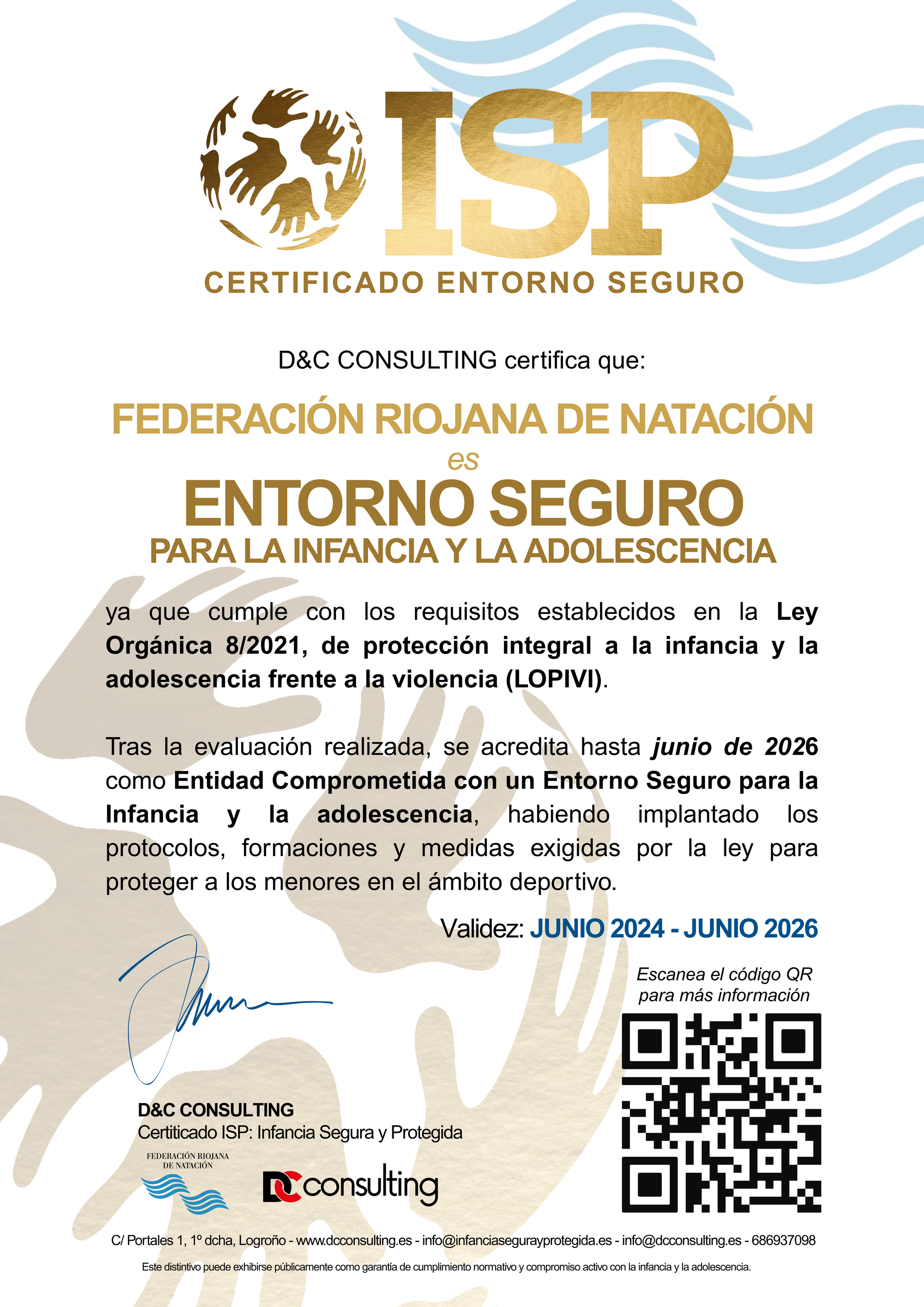 FRN CERTIFICADO ENTORNO SEGURO ISP D&C CONSULTING LEY LOPIVI FRN CERTIFICADO ENTORNO SEGURO ISP D&C CONSULTING LEY LOPIVI