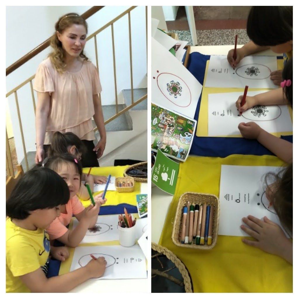 Zeichnenkomposioionen bei Tatjana Christelbauer IkuBi2030-, Play*Well-Ort