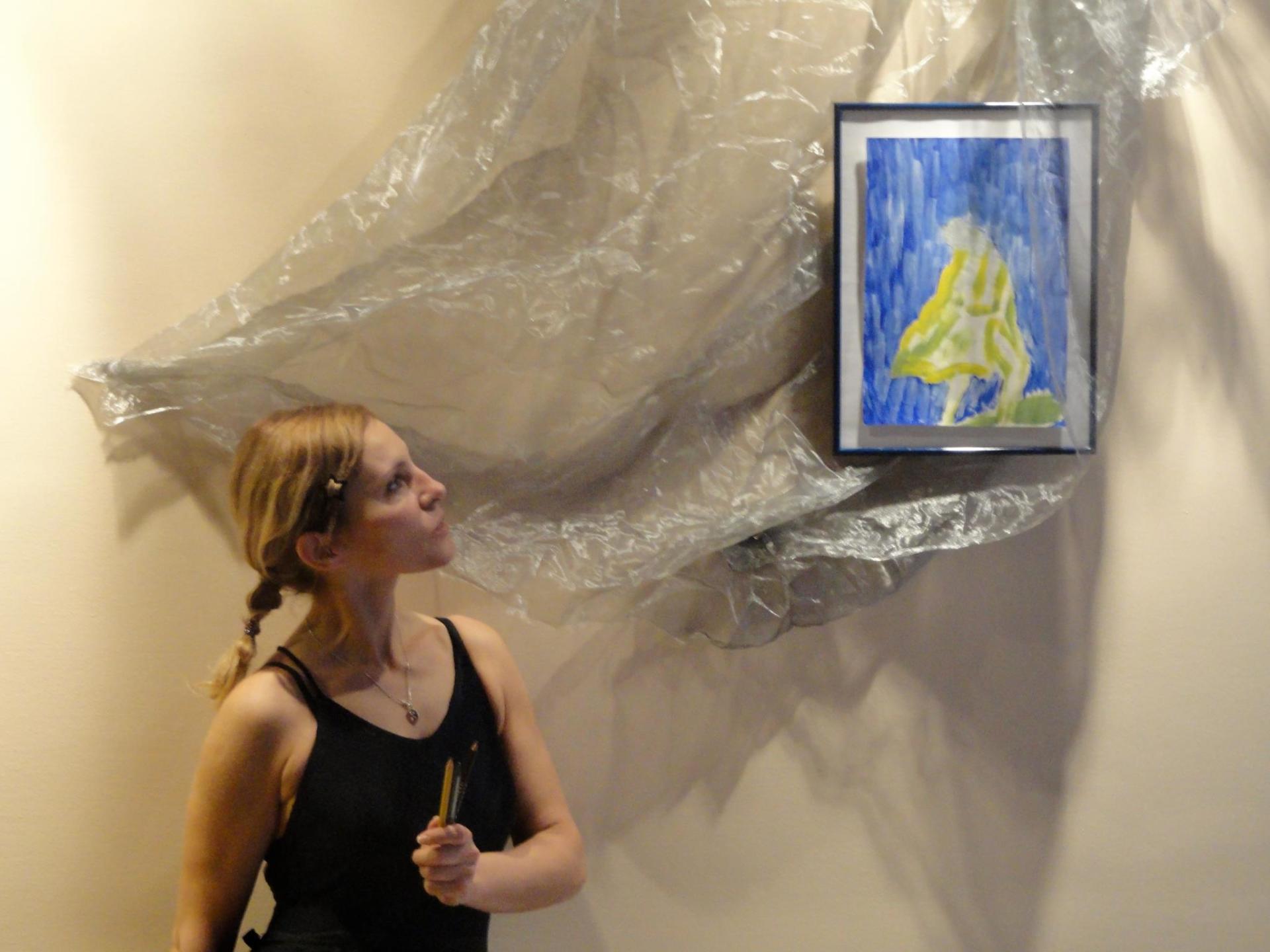 Art-performanceinstallation: Linguistic landscapes, memory of rain, Vienna. Tatjana Christelbauer , fine arts, art installations