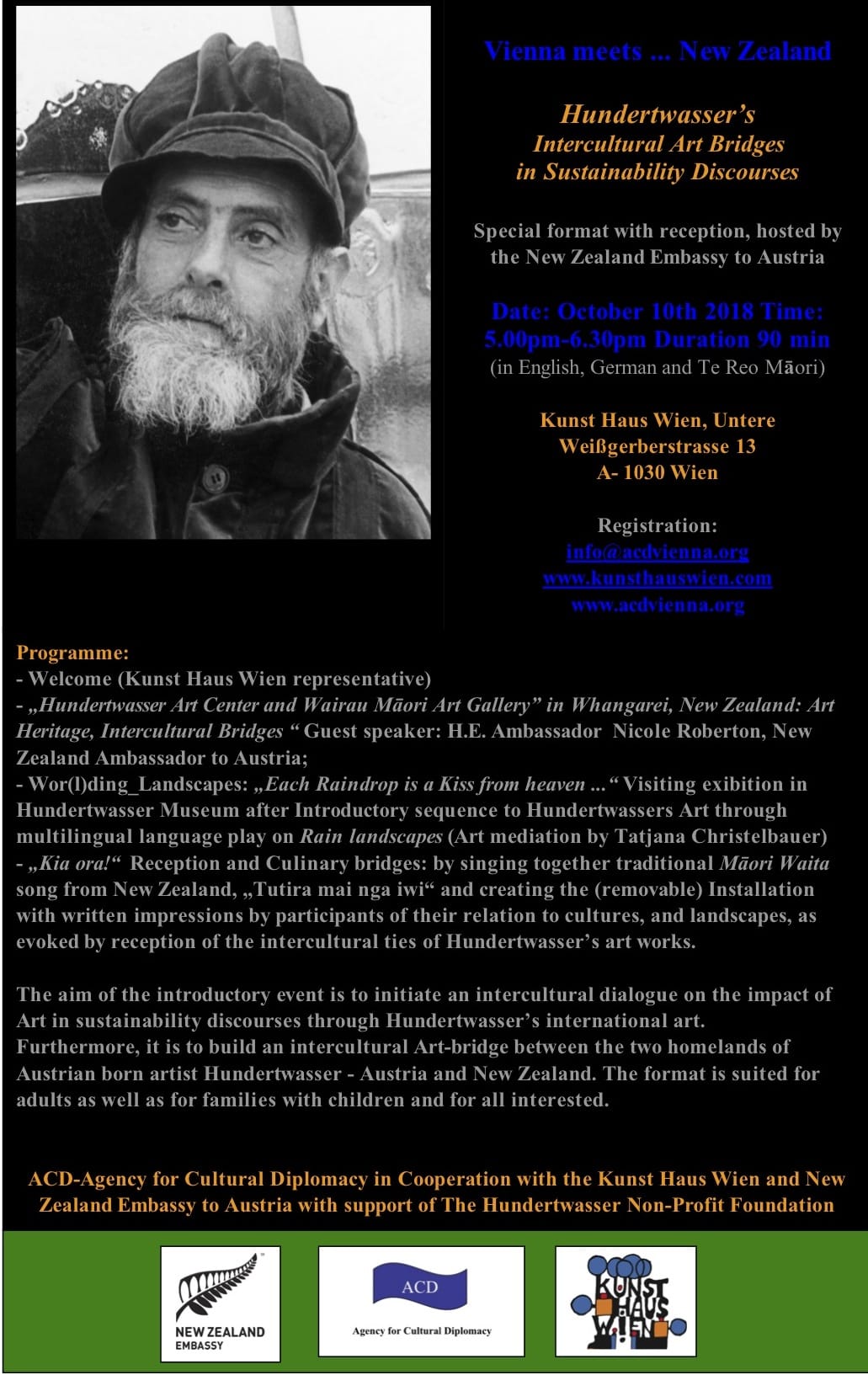Hundertwassers interkulturelle Brücken. KunstHausWien. Kunst- und Kulturvermittlung. Spezialformat mit Neuseeland Botschasft