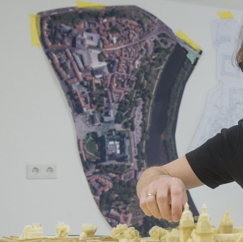 Stadtmodell Entstehung Wachs