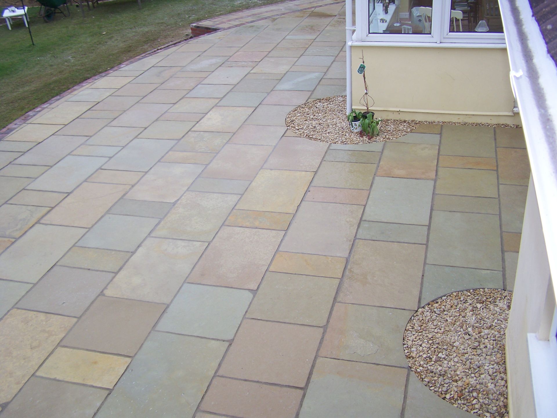 Limestone paving in Poole garden