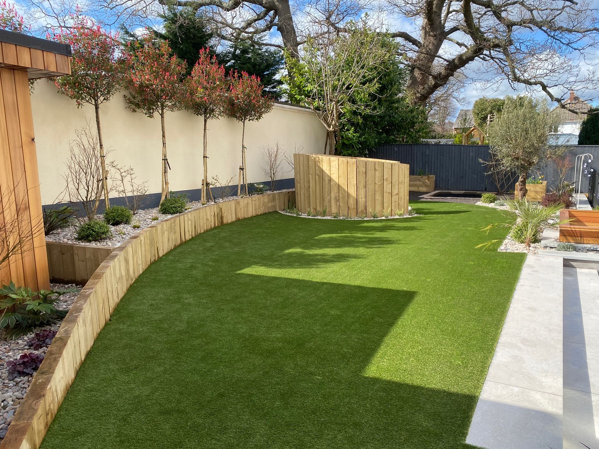 New garden pathway and lawn in Kings Park Bournemouth