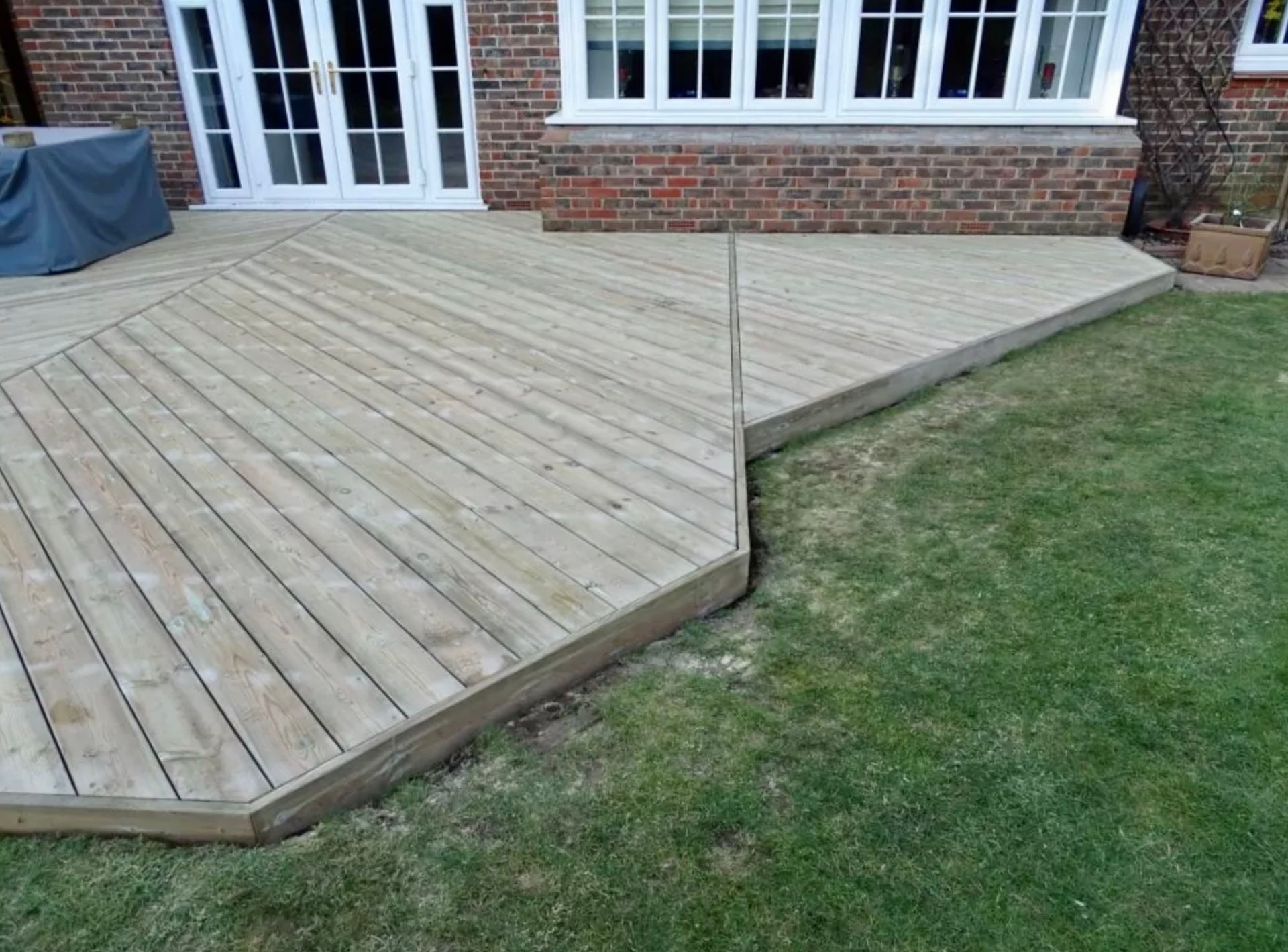 Softwood decking in Poole garden