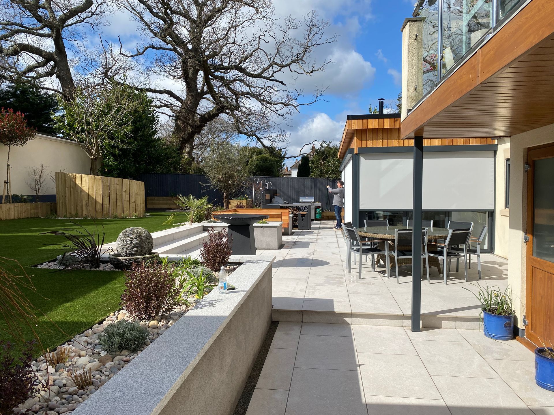 Porcelain paved patio in Kings Park garden in Bournemouth