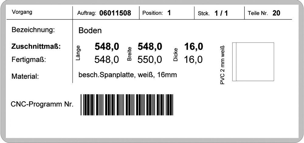 Etikett Verschnittoptimierung
