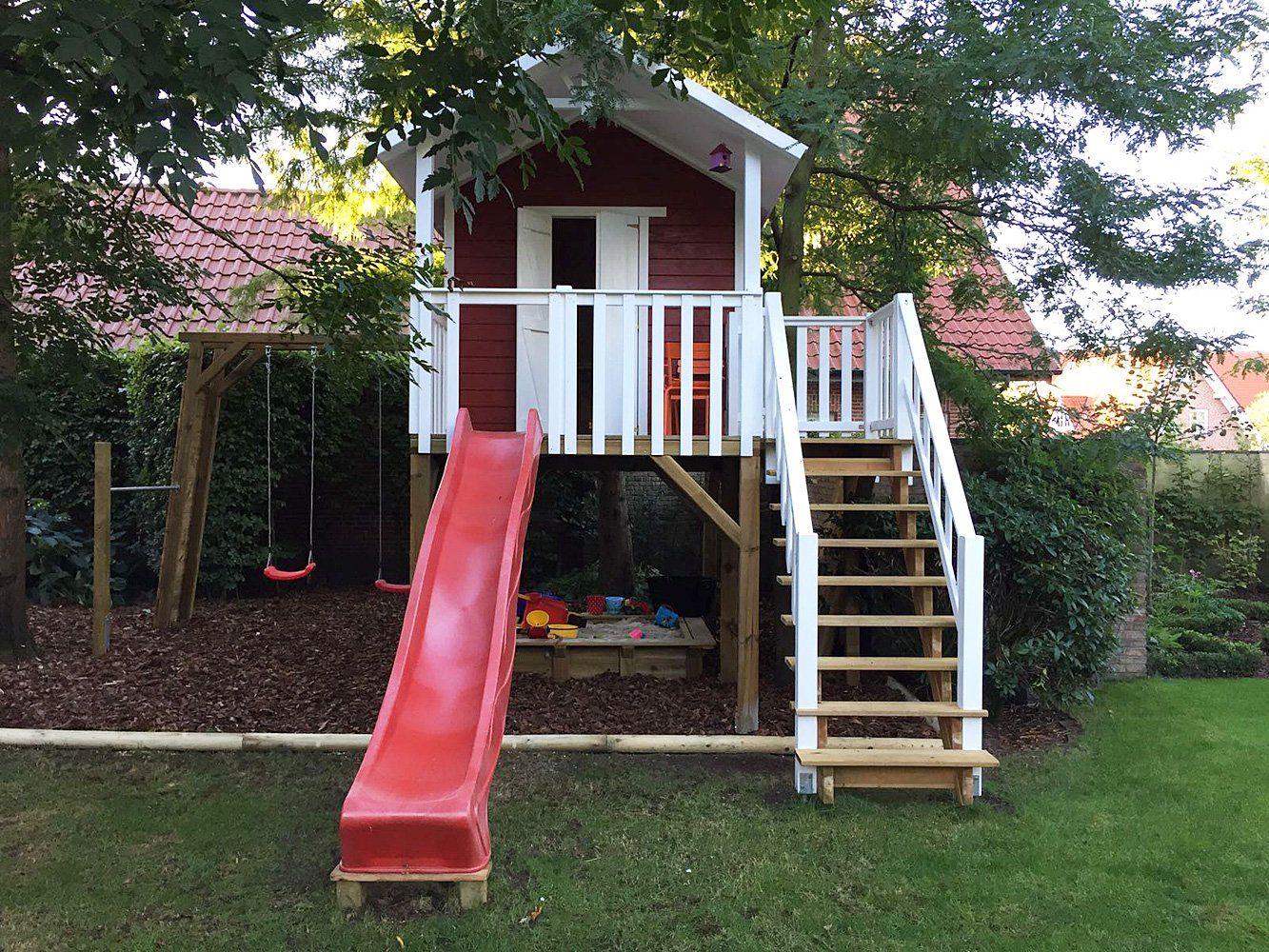 Spielhäuser aus Deutschland, Stelzenhaus aus Hessen mit Rutsche und Kletterwand, 35325 Vogelsberg