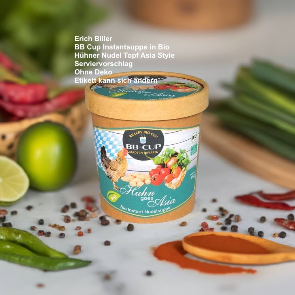 Erich Biller, ehenbachtal.de, BB Cup, Hühner Nudel Topf Asia Style Erich Biller, ehenbachtal.de, BBCup, Instantsuppe Hühner Nudel Asia Style, Magenrebell, Pasta Avanti, Öl, Pfannenbrote, Pfann