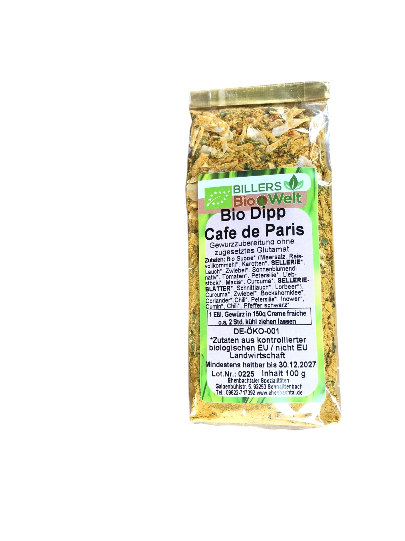 Erich Biller Bio Dipp Serviervorschlag Gewürzmischung Cafe de Paris
