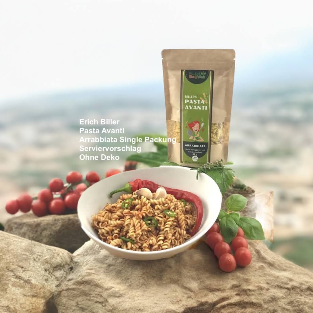 Erich Biller, ehenbachtal.de, Pasta Avanti Single und Familienpackung Erich Biller, ehenbachtal.de, Bio, Pasta Avanti, Arrabbiata, Magenrebell, Gemüsereform, Pfannenbrot, Pfannkuchen, Öl,