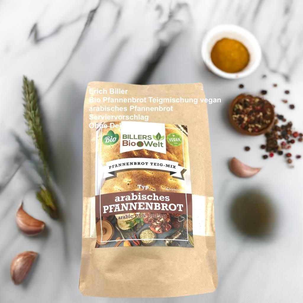 Erich Biller, ehenbachtal.de, Bio, Pfannenbrot Teig Mix, Teigmischung, arabisches Brot Erich Biller, ehenbachtal.de, Bio, Pfannenbrot Teig Mix, Teigmischung, arabisches Brot, Magenrebell, Pasta Avanti, Pfannkuchen, Gemüsereform, Gewürzmischung, vegan