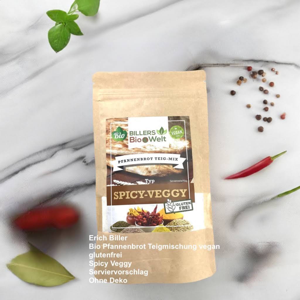 Erich Biller Teig Mix Für Pfannenbrot, ganz einfach selber machen, vegan glutenfrei, Spicy Veggy Erich Biller, ehenbachtal.de, Bio, Pfannenbrot Teig Mix, Teigmischung, Spicy Veggy, vegan, glutenfrei, Gewürzmischung, Dipp, Sirup Magenrebell, Pasta Avanti, Pfannkuchen, Gemüsereform