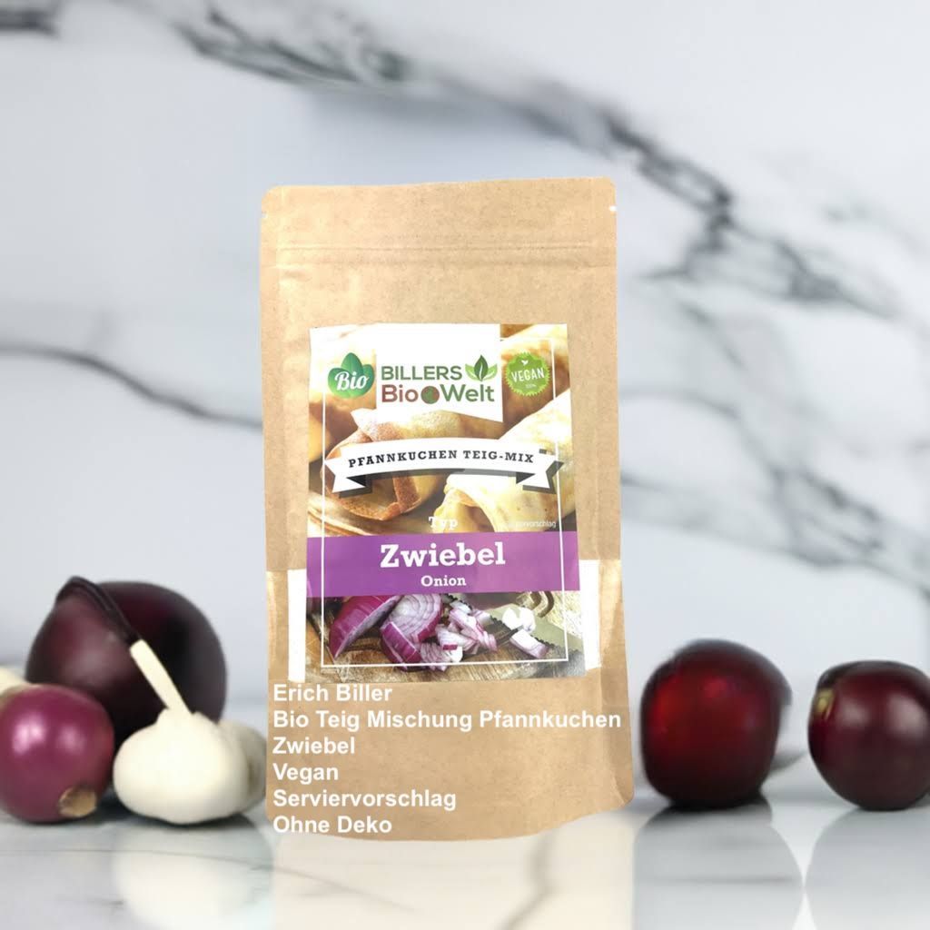 Erich Biller Teig Mix Für Pfannkuchen, ganz einfach selber machen, Zwiebel vegan Erich Biller, ehenbachtal.de, Bio, Pfannkuchen Teig Mix, Teigmischung, Zwiebelkuchen, vegan, Gewürzmischung, Dipp, BB Cup, Magenrebell, Pasta Avanti, Pfannenbrot Gemüsereform
