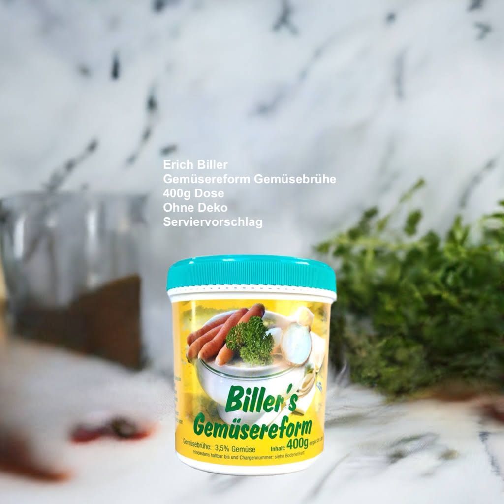 Erich Biller, Ehenbachtal.de, Gemüsereform, Gemüsebrühe, 400g Dose Erich Biller, Ehenbachtal.de, Gemüsereform, Gemüsebrühe, 400g Dose, Bio, Dipp, Sirup, Gewürzmischung, Pfannenbrot, Pfannkuchen, Muffin, Gewürzmischung, BB Cup, Pasta Avanti, Curry,