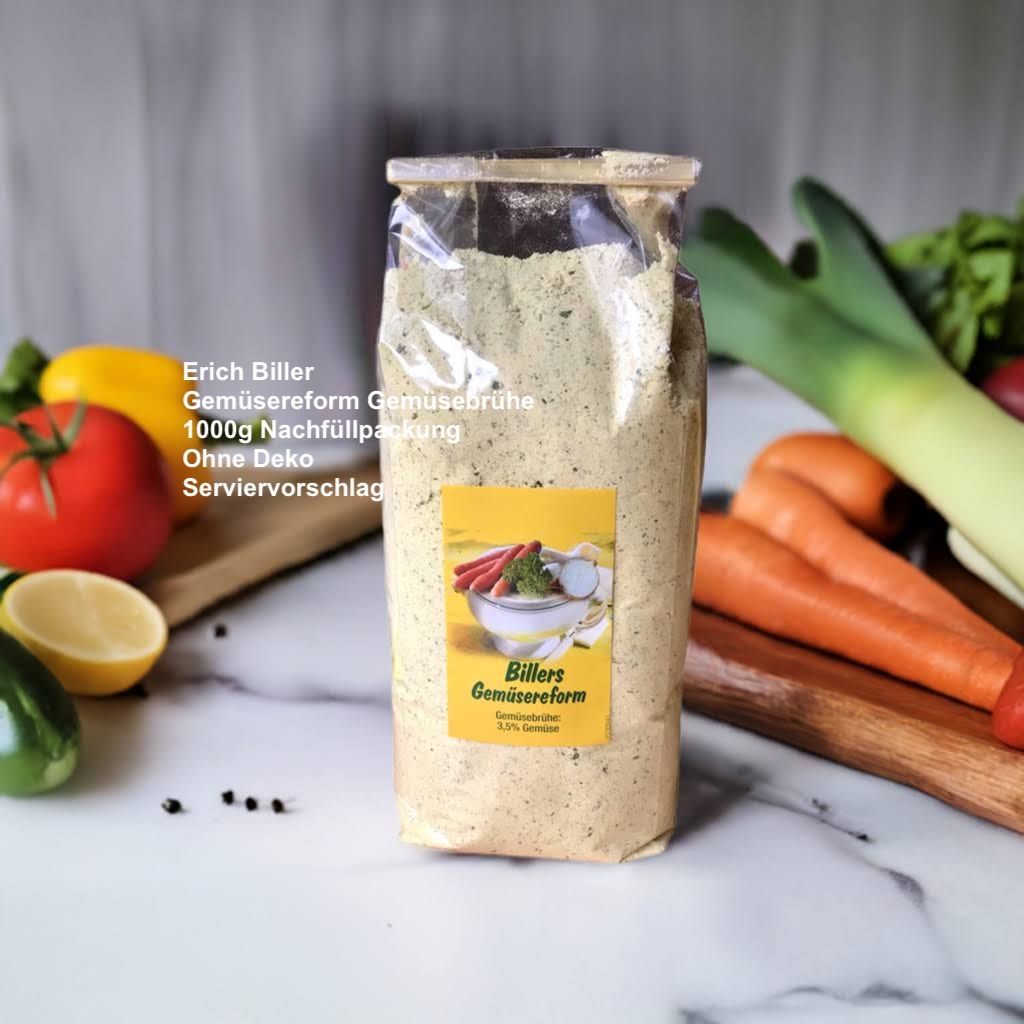 Erich Biller, Ehenbachtal.de, Gemüsereform, Gemüsebrühe, 1000g Nachfüllpack Erich Biller, Ehenbachtal.de, Gemüsereform, Gemüsebrühe, 1000g Nachfüllpack, Bio, Dipp, Sirup, Gewürzmischung, Pfannenbrot, Pfannkuchen, Muffin, Gewürzmischung, BB Cup, Pasta Avanti, Curry,