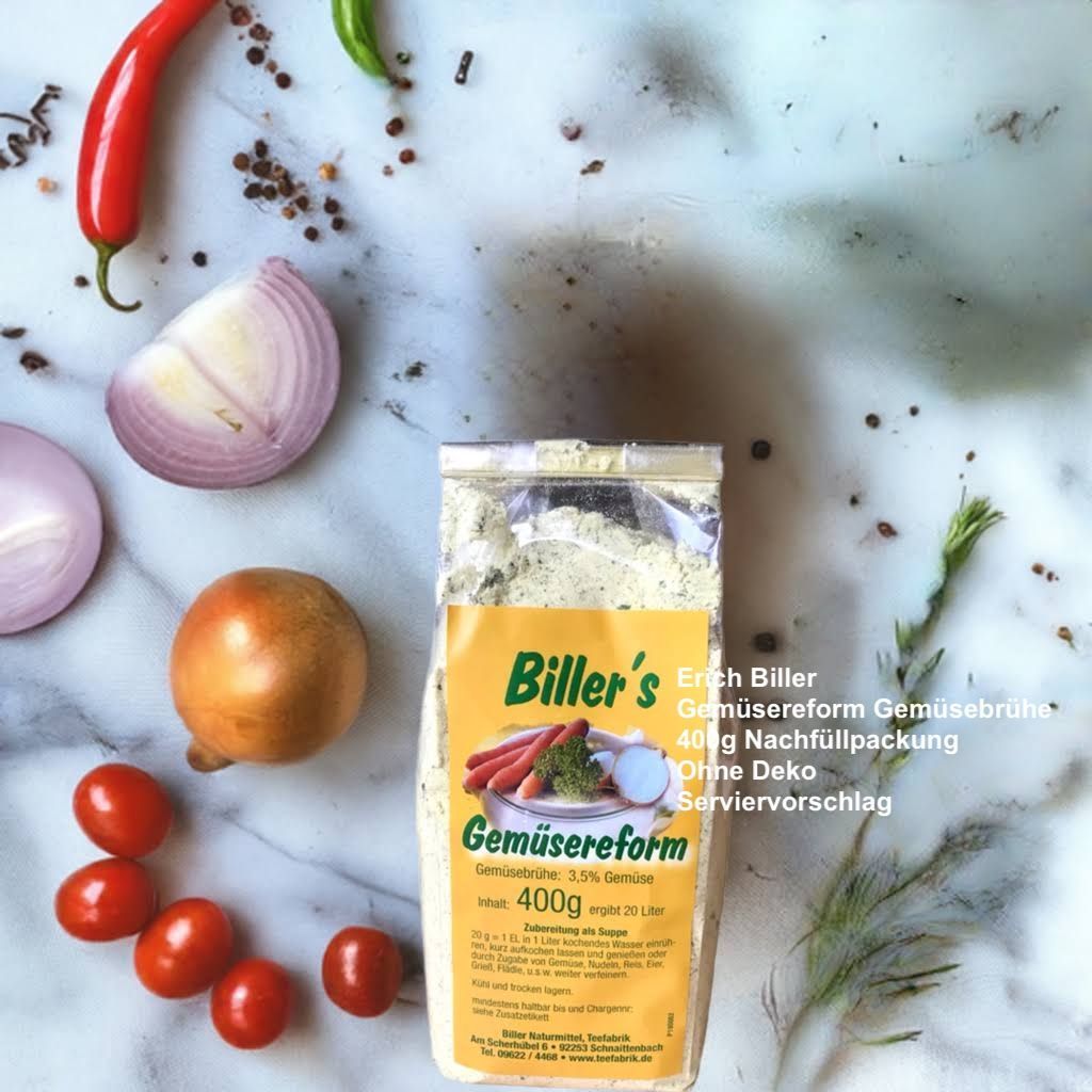 Erich Biller, Ehenbachtal.de, Gemüsereform, Gemüsebrühe, 400g Nachfüllpack Erich Biller, Ehenbachtal.de, Gemüsereform, Gemüsebrühe, 400g Nachfüllpack, Bio, Dipp, Sirup, Gewürzmischung, Pfannenbrot, Pfannkuchen, Muffin, Gewürzmischung, BB Cup, Pasta Avanti, Curry,