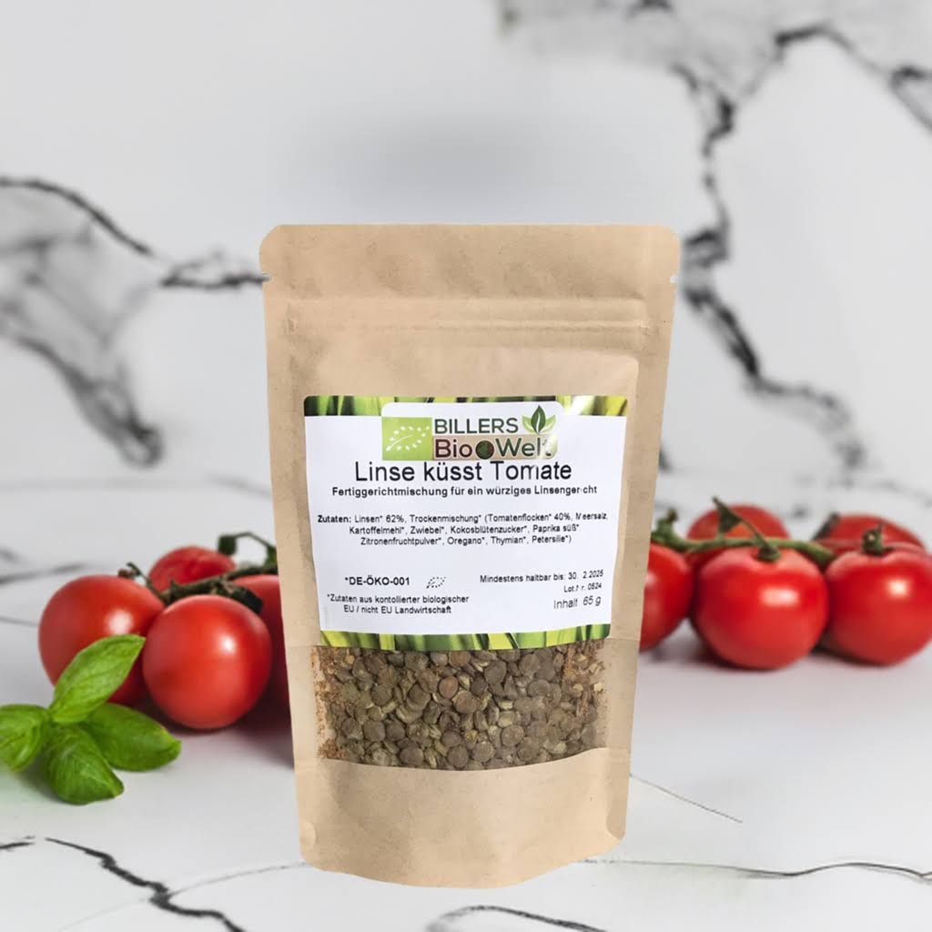 Verpackung Erich Biller Veggy Time Linse küsst Tomate