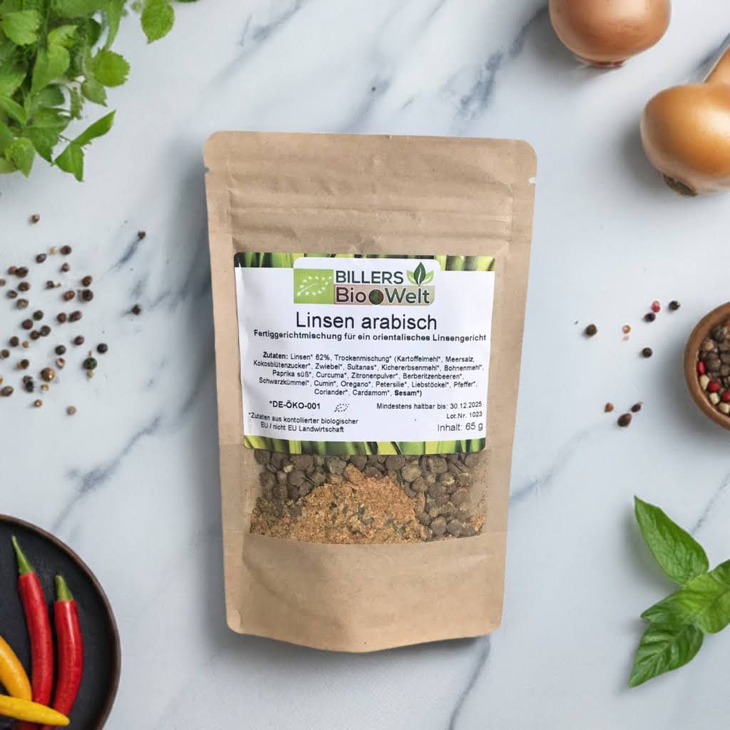 Verpackung Erich Biller Veggy Time Linsen arabisch