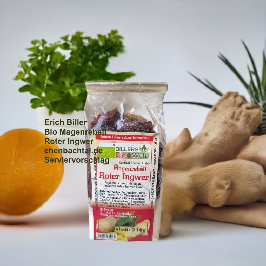 Erich Biller, Ehenbachtal.de, Bio Ansatzmischung, Bio Magenrebell, Roter Ingwer Erich Biller, Ehenbachtal.de, Bio Ansatzmischung, Bio Magenrebell, Roter Ingwer, Bio, Dipp, Sirup, Gemüsereform, Pfannenbrot, Pfannkuchen, Muffin, Gewürzmischung, BB Cup, Pasta Avanti, Curry,