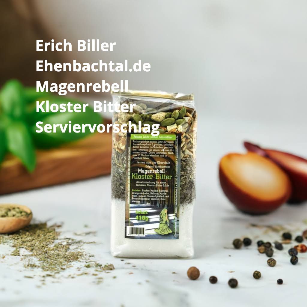 Erich Biller, Ehenbachtal.de, Ansatzmischung, Magenrebell Kloster Bitter Erich Biller, Ehenbachtal.de, Ansatzmischung, Magenrebell Kloster Bitter, Bio, Dipp, Sirup, Gemüsereform,  Pfannenbrot, Pfannkuchen, Muffin, Gewürzmischung, BB Cup, Pasta Avanti, Curry,