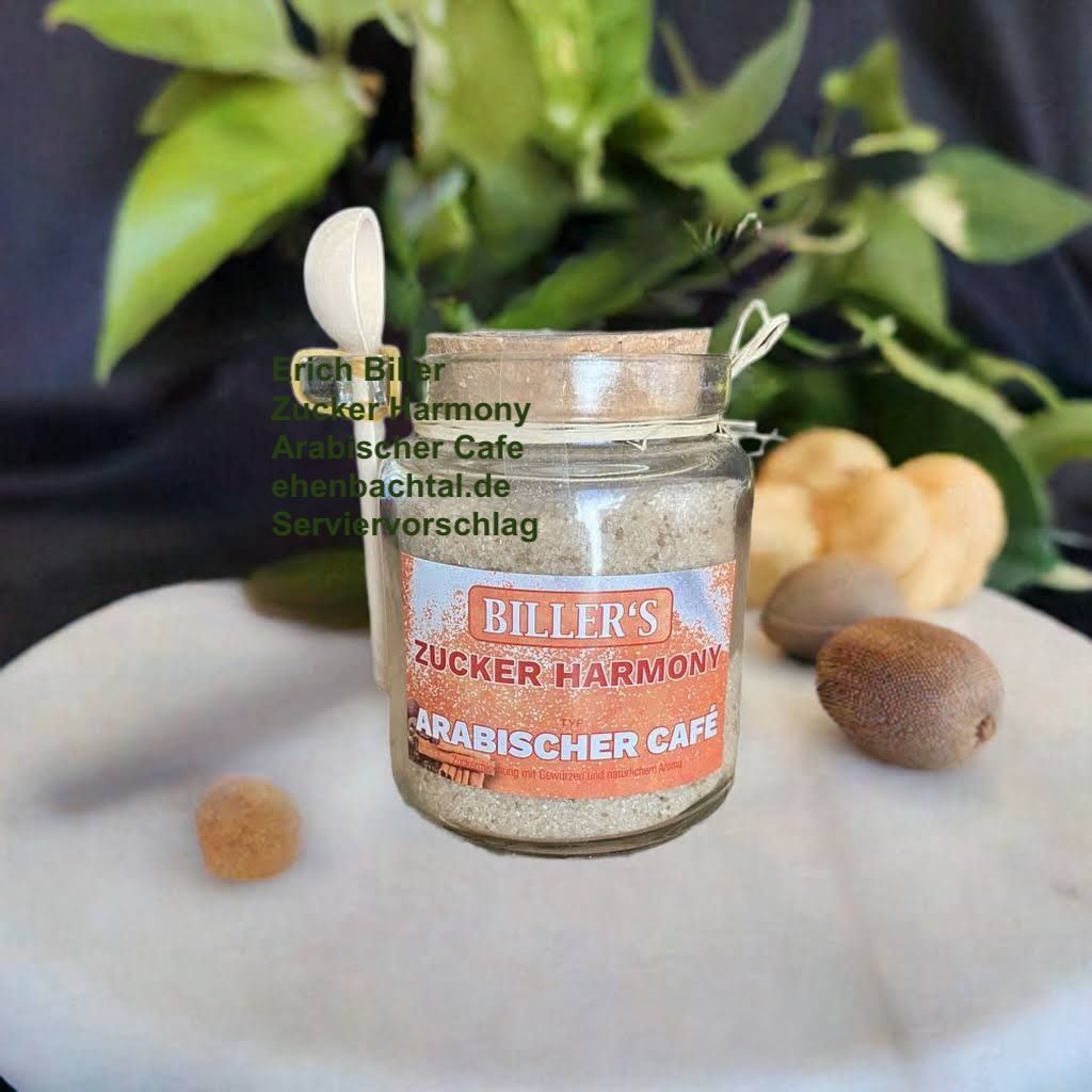 Erich Biller Zucker Harmony Arabischer Cafe, 220g Glas