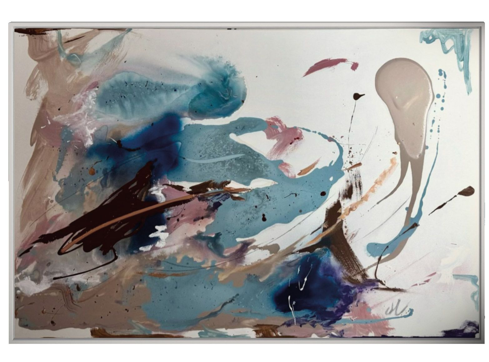 Abstrakes Acrylbild /Mix-Media 
Boader von Christine Marquardt