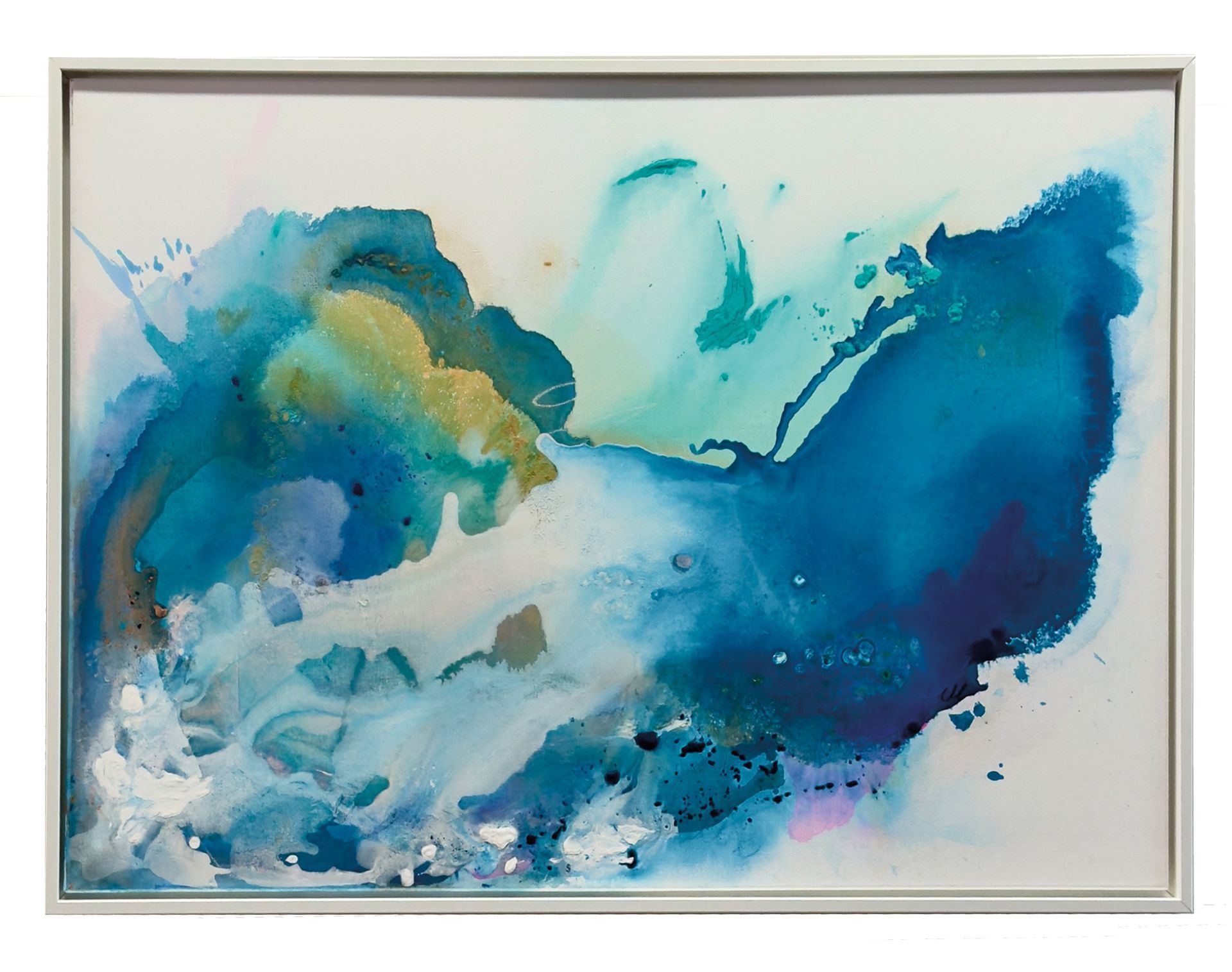 Abstrakes Acrylbild /Mix-Media Paradise from above von Christine Marquardt