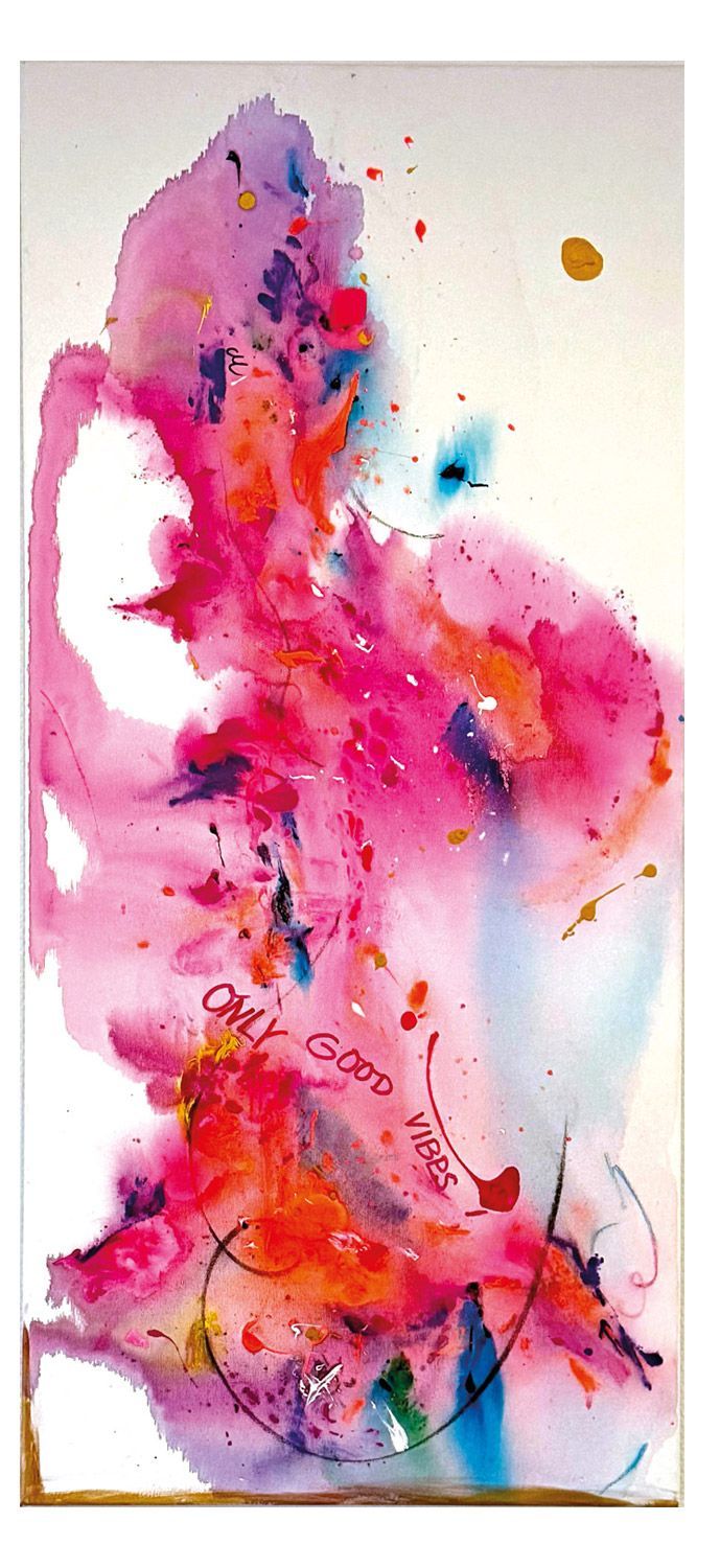 Abstrakes Acrylbild /Mix-Media Only good vibes von Christine Marquardt