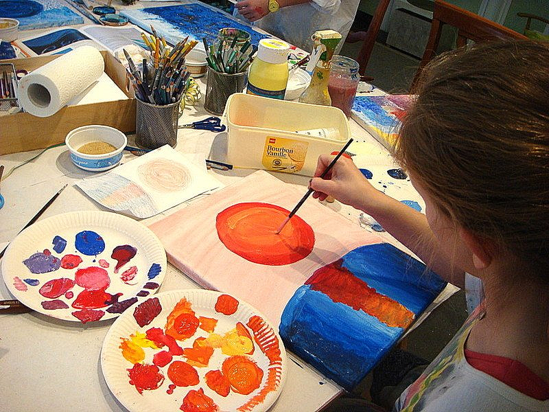 Acrylbilder malen für Kinder und Jugendliche Malkurse im Atelier Lihla in Holzkirchen bei München, Kindermalkurse, Acrylbilder malen für Kinder