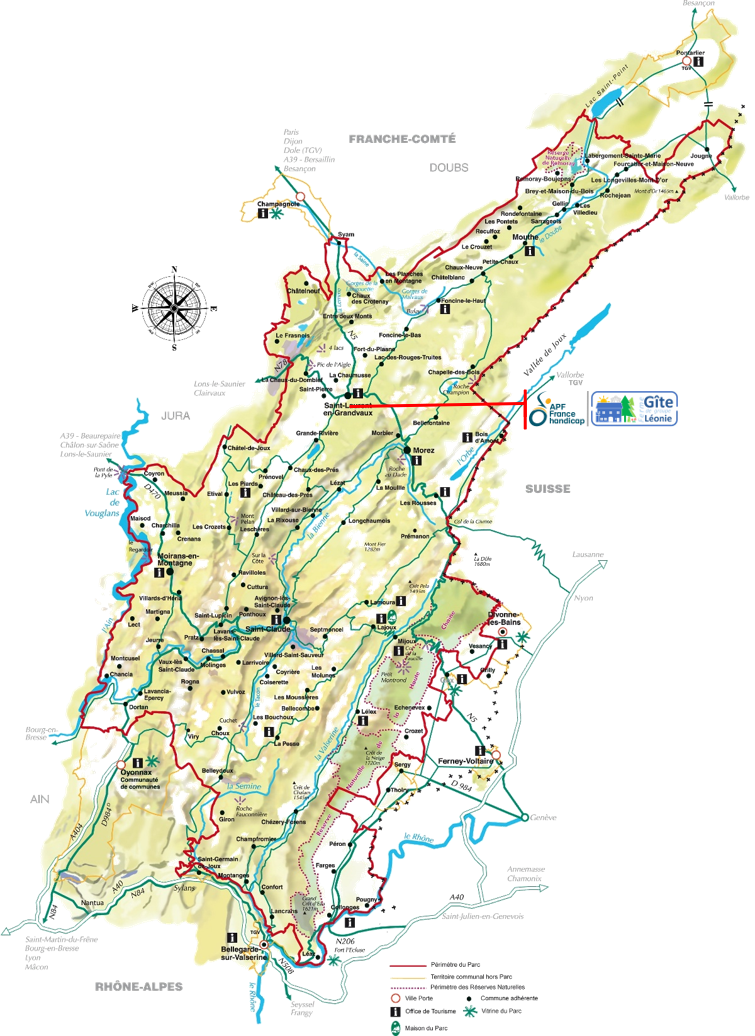 Carte du Parc Naturel du Haut Jura