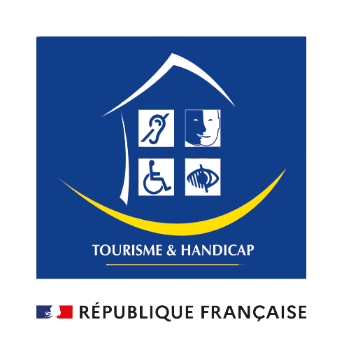 Voir notre fiche sur le site Tourisme Handicap Logo Tourisme handicap - 4 déficiences