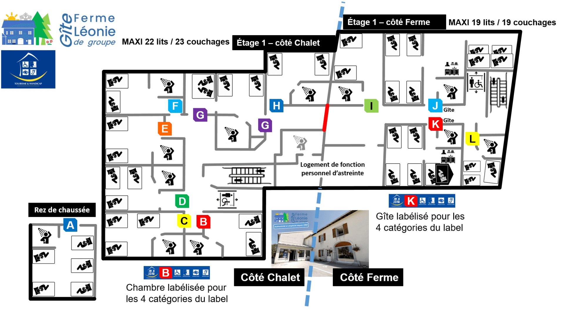 Plan 1er étage Ferme Léonie Plan 1er étage