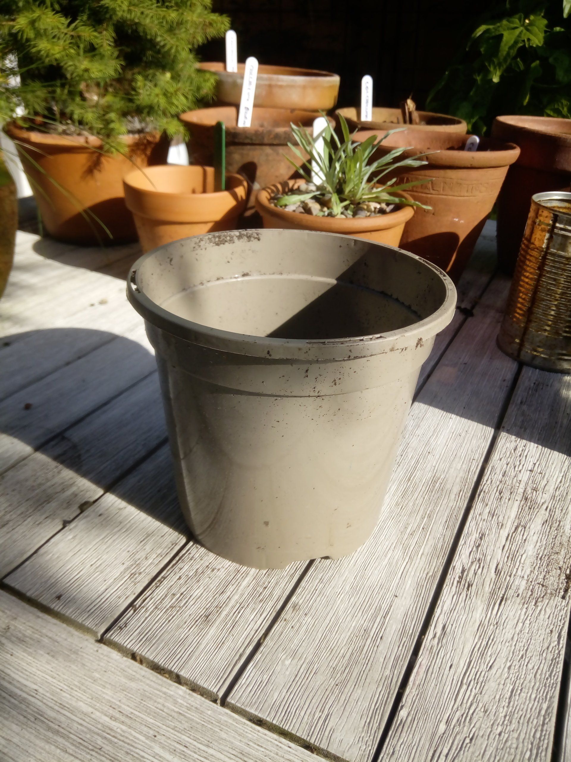 Taupe Plastic Pot