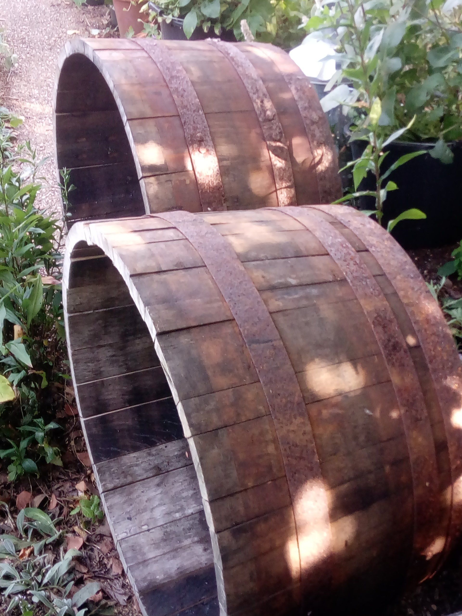 Wooden Barrels used as planters