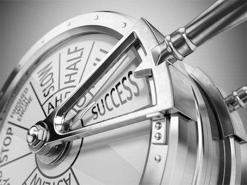 die uhr steht auf erfolg