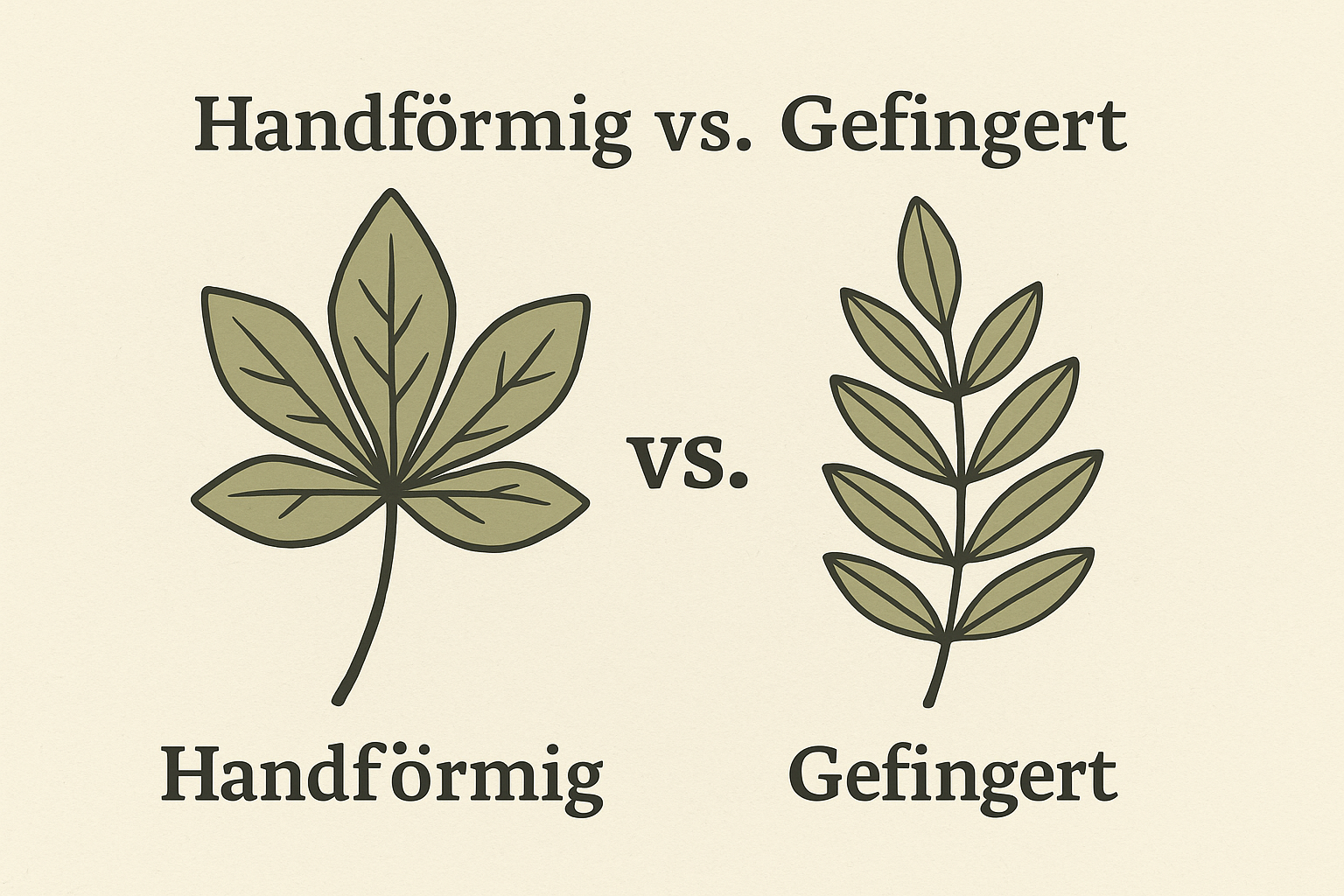 Vergleich Handförmig und Gefingert