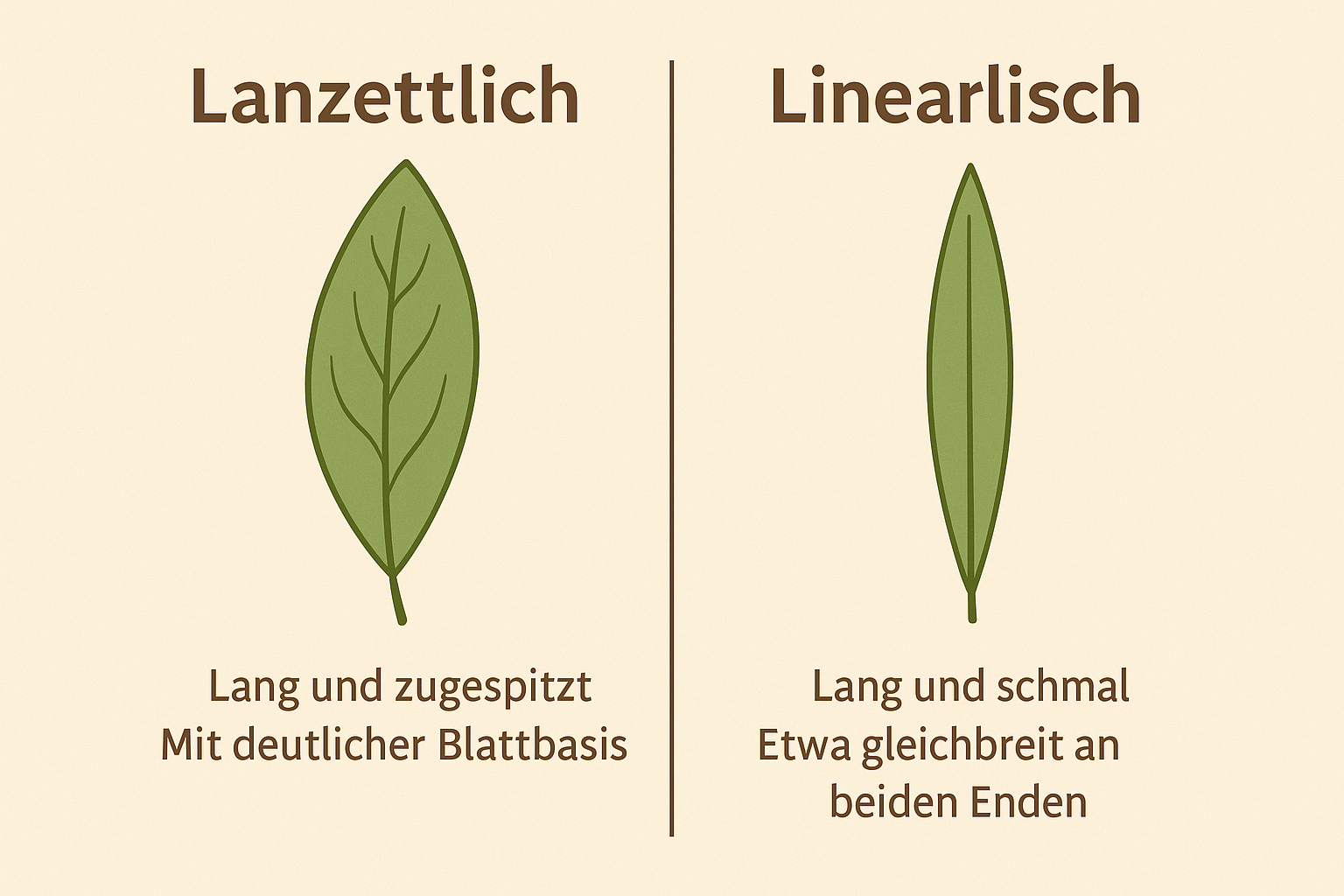 Vergleich Lanzettlich vs. Linealisch
