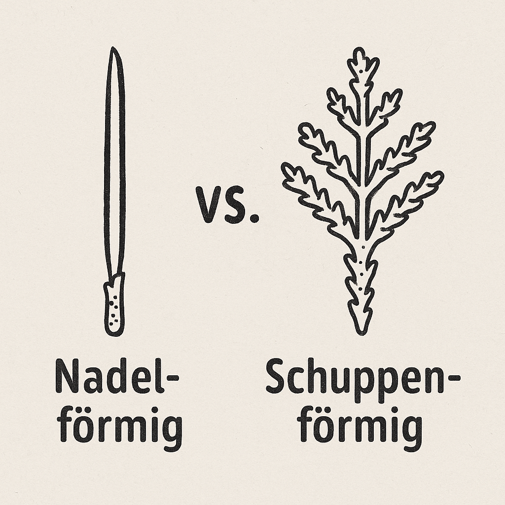 Nadelförmig vs. Schuppenförmig