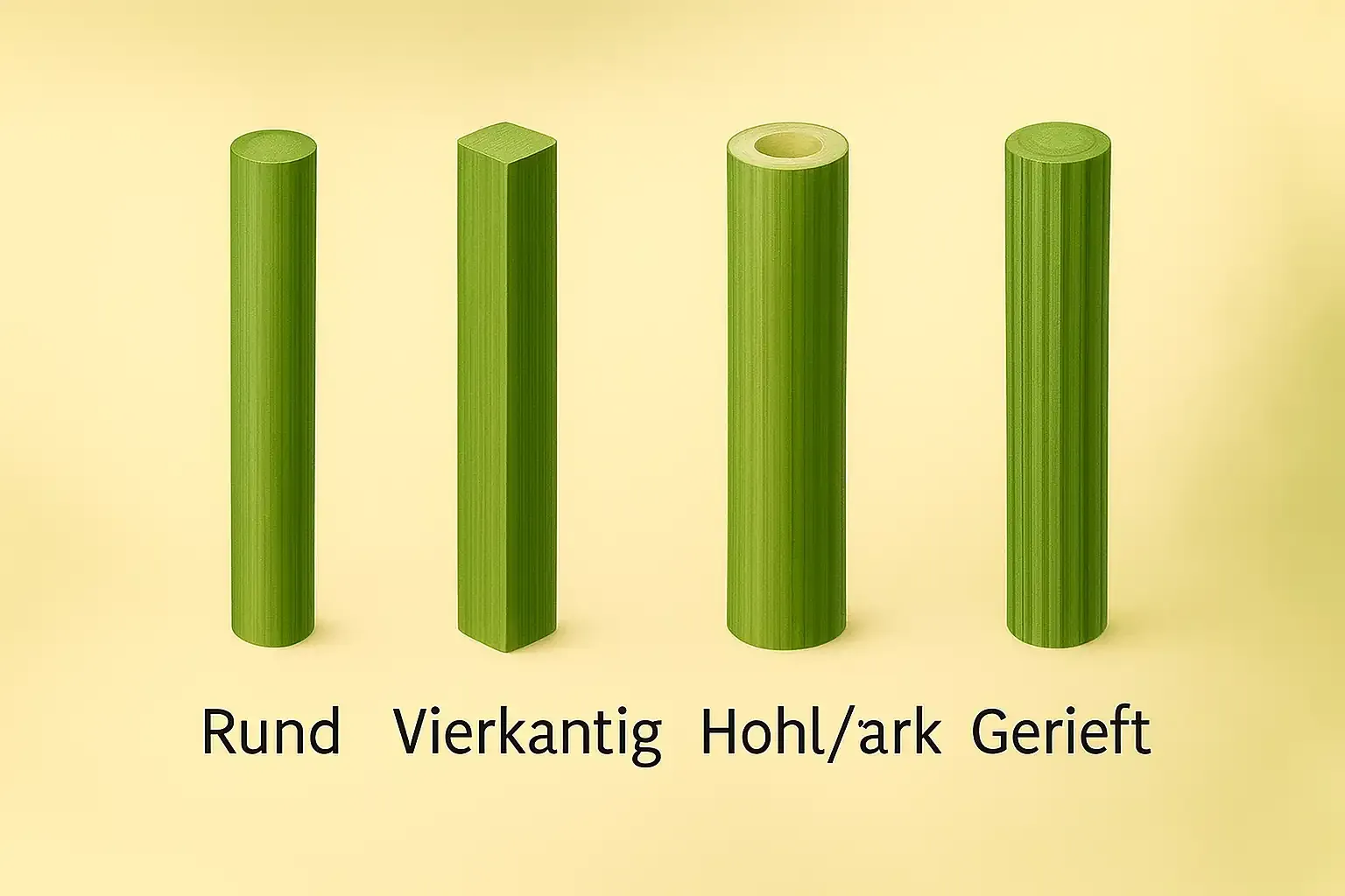 Stängelform Wildkräuter rund, viekantig, hohl, gerieft