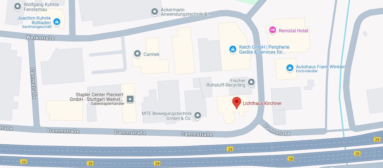 Anfahrt Ihr Weg zu uns in die Dammstraße 29 in 71384 Weinstadt