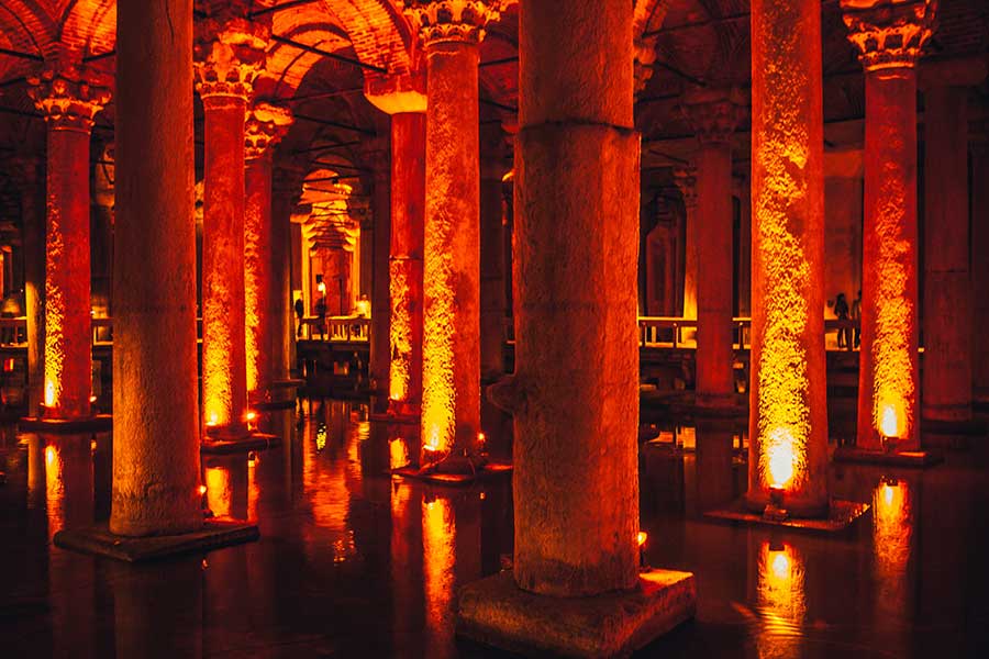 Basilica Cistern, Istanbul Explore our holiday packages deals and pay a visit to the Basilica Cistern, the biggest of Istanbul's several subterranean cisterns. The Underground Palace, also known as the Yerebatan Saray by the Ottomans, is a sight to see.