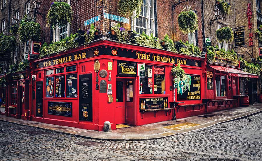Colourful doorways and streets of Dublin, Ireland