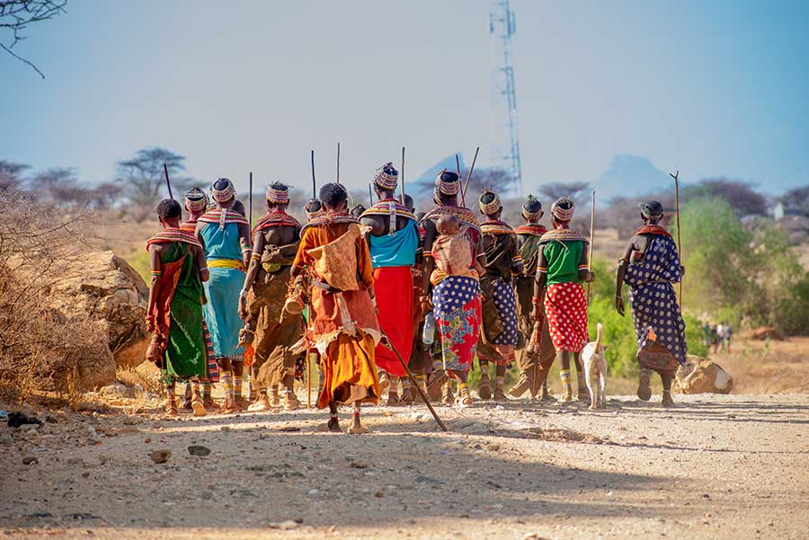Samburu people in traditional dress, northern Kenya Samburu people in traditional dress, northern Kenya